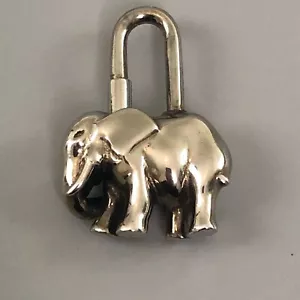 SELTEN Hermes Silber Palladium Elefant Cadena Schloss Tasche Armreif Charm Birkin Kelly - Bild 1 von 6