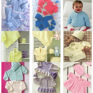 Knitting PATTERNS For Children's Cardigans Booties Hats Jumper Mittens - Choose - Picture 1 of 47