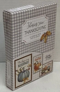 BOX 12 Christian Inspirational THANKSGIVING Greeting Cards Bible Scripture Verse - Picture 1 of 7