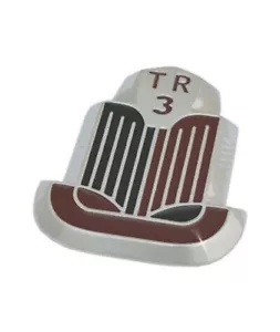 Triumph TR3A Red & Black Enamel Chrome Medallion Front Nose Badge 606422 - Picture 1 of 2