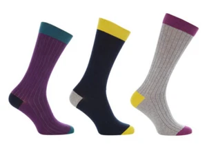 TED BAKER JUPITER COSTILLA PAQUETE MÚLTIPLE CALCETINES MIXTOS JUEGO DE 3 ¡¡NUEVO!!¡! - Imagen 1 de 4