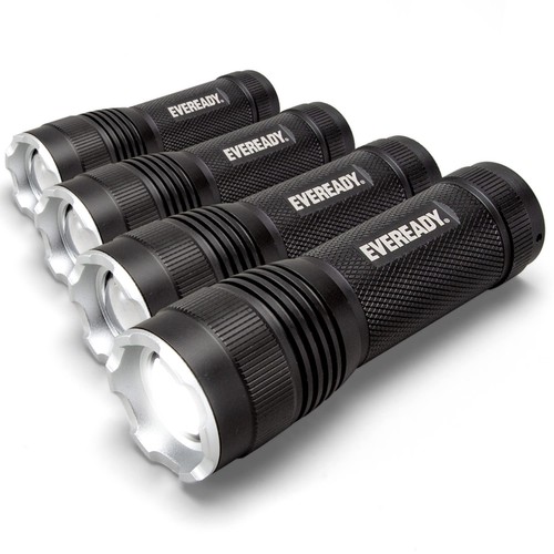 Eveready Torce LED (Confezione da 4) S300 PRO, IPX4 Resistente all'Acqua Tattico Fla...-