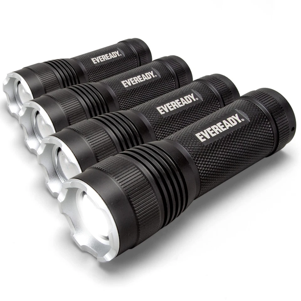 Eveready LED Flashlight 4-Pack S300 PRO IPX4 Water-Resistant Tactical Torch