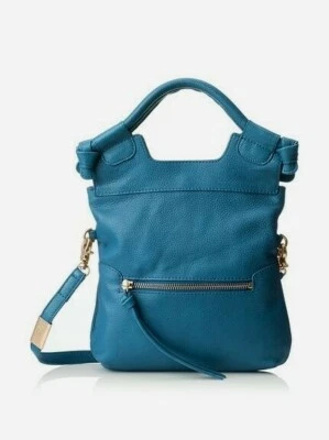  Bandolera Foley + Corinna Disco City azul marino cuero genuino nueva con etiquetas precio de venta sugerido por el fabricante 198 USD  Foto 1 de 4