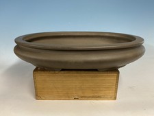 Lg. Bag Style Unglazed Tokoname Bonsai Tree Pot Made By Hekisui 18 1/4”