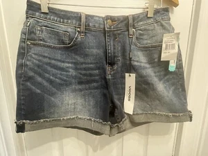 NWT Vigoss Women’s Denim Jean Shorts “Marley” Mid Rise Medium Wash Size 31 - Picture 1 of 5