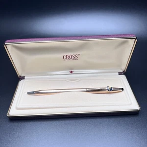 Vtg CROSS 14 Kt. Gold Filled Ballpoint Pen 1502 with Barque Ship Logo - Picture 1 of 8