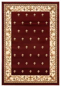 2x3 United Weavers Red Bordered Dotted Door Mat 2050 11634 - Aprx 1' 10" x 2' 8" - Picture 1 of 2