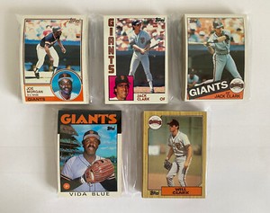 San Francisco Giants 1983-87 Topps base team sets (5 set lot w/Will Clark RC)
