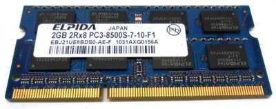 ELPIDA DDR3 SDRAM MEMORY CARD SO-DIMM EBJ21UE8BDS0-AE-F 2GB PC3-8500S - Image 1 of 4