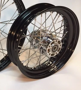 Wheel Rebuild Service 16 X 3 Black 40 Spoke Wheel, Harley Softail FXST FLST - Picture 1 of 11