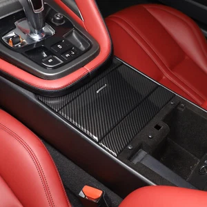ABS Carbon Fiber Center Console Panel Overlay Trim Fits Jaguar F-TYPE 2013-2024 - Picture 1 of 12