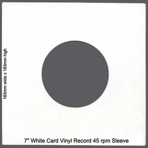 1000 x 7 Zoll Weiße Karte Vinyl Schallplatte MASTERBAG 45 RPM Vinyl Daumen geschnittene Hülsen außen - Bild 1 von 18