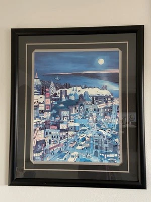 Linnea Pergola Framed Art Moonlight Over Manhattan - Image 1 of 4