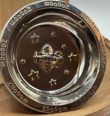Детская чаша Reed & Barton ZOOM ZOOM для самолета 18/8 серебристая нержавеющая сталь б/у в отличном состоянии - Изображение 1 из 4