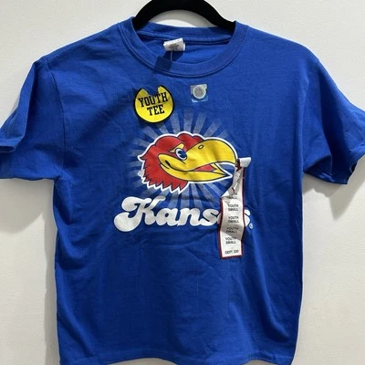 Camiseta Universidad de Kansas Juvenil Talla Pequeña KU Jayhawks 100% Algodón Foto 1 de 4