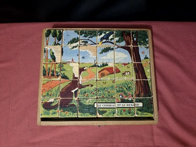 Ancien jeu de cubes en bois 30 pièces - XXe - Photo 1/4