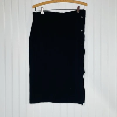 Falda lápiz tejida lateral negra con cordones Marciano Los Angeles L Foto 1 de 4