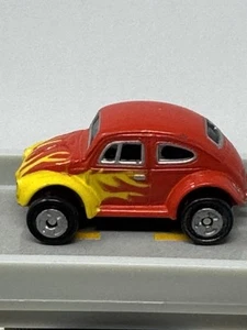 Micro Machine VW Volkswagen Super Beetle Red with Flames 1989 Galoob - Picture 1 of 6