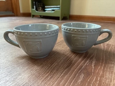 Conjunto de 2 canecas de sopa Signature Houseware Debbie Segura Sorrento cinza 2014 xícara jumbo - Imagem 1 de 4