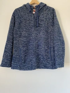 Weird Fish Zip Up Hoodie Navy Chunky Long Sleeve UK 16 - Picture 1 of 11