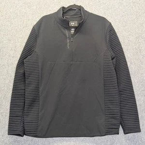 Suéter Pullover Under Armour Para Hombre XL Negro 1/4 Cremallera Manga Larga Calce Suelto Costilla - Imagen 1 de 10