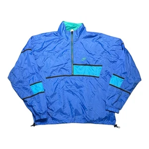 Chaqueta cortavientos vintage Nike para hombre L COLORBLOCK azul forrada hip hop años 80 - Imagen 1 de 3