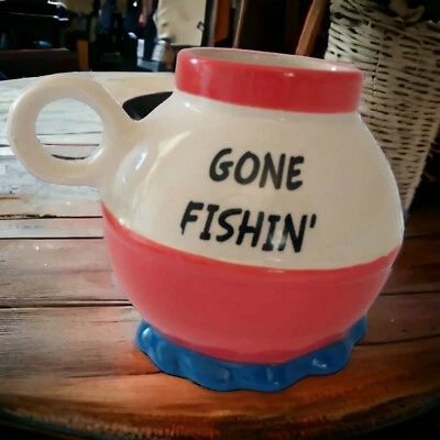 Fishing Lure Bobber Ceramic Mug Coffee Cup Mug Gone Fishin Bigmouth Inc Tea 20oz - Image 1 of 4
