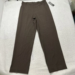 Vintage Rafaella Women's 12 Straight Leg Pants Flat Front Brown Lightweight - Picture 1 of 13