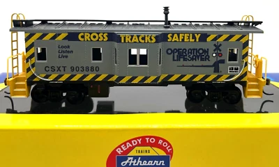 HO ATHEARN 7453 BAY WINDOW CABOOSE CSX 903880 GRAY OPERATION RED BLOCK - Image 1 of 2