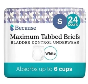 Because Adult Incontinence Tabbed Briefs for Women and Men - Unisex Small Size - Bild 1 von 2