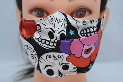 糖头骨面膜可调节口罩可重复使用+可洗棉多色 — 第 1/4 张图片