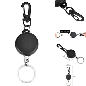 1/2/4 Heavy Duty Retractable Stainless Steel Keyring Pull Ring 360° Rotation - Picture 1 of 11