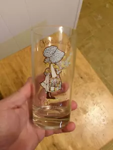 Vintage 1972 Holly Hobbie 6" Tall Glass Tumbler Start Each Day In A Happy Way - Picture 1 of 2