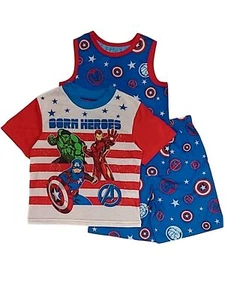 Marvel Boys Avengers Born Heros Captain America Superhero Pajama Sleep Set - Picture 1 of 1