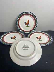 4 Vintage International Tableworks Ella's Rooster salad Plates - Bob Timberlake - Picture 1 of 3