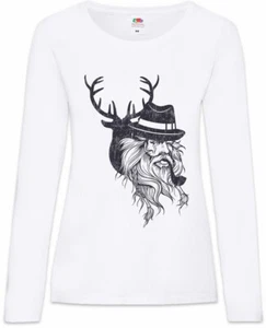 Odin Deer Damen Langarm T-Shirt Odhin Vikings Thor Valhall Valhalla Viking - Picture 1 of 1