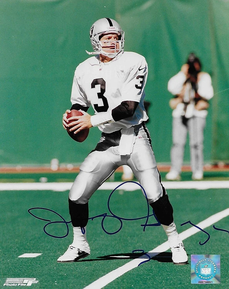 Jeff George Oakland Raiders signed autographed football 8x10 photo COA - Image 1 of 1