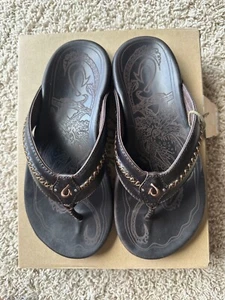 Sandalia para hombre OluKai Mea Ola Dark Java talla US 8 - Imagen 1 de 3