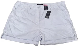 Pantalones Cortos MARKS & SPENCER Damas Azul Claro Suave A Medida 100% Algodón Turn Ups - Imagen 1 de 3