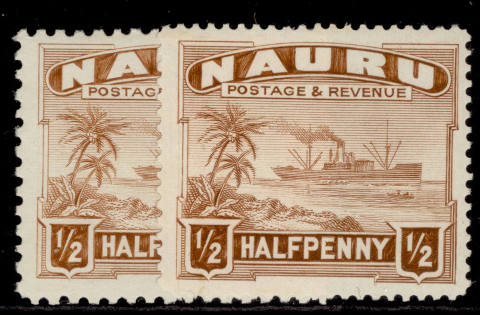 NAURU GV SG26A + 26B, ½d PAPER VARIETIES, NH MINT. Foto 1 de 1