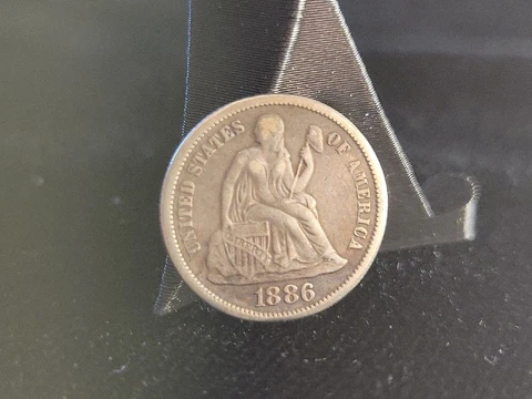 1886 Seated Liberty Dime VF+/XF (Details - Old Cleaning) | Gorgeous US Type Coin Cover
