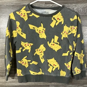 Nintendo Pokemon  Pull Over All Over Print Pikachu  Sweatshirt Size S - Picture 1 of 6