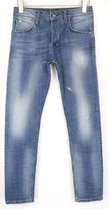 TAKESHY KUROSAWA Men Jeans W32 Slim Fit Washed Distressed Blue Cotton Stretch - Picture 1 of 6