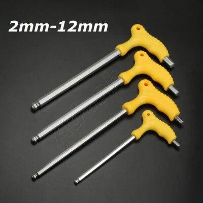 T-Handle Allen Key CRV Ball End Allen Hex Key Wrench Metric 2-12mm T Handle Keys - Image 1 of 4