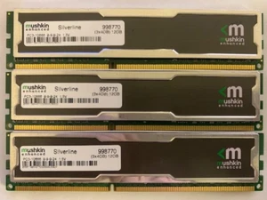 MUSHKIN SILVERLINE 12GB (3X4GB) DDR3-1333MHz PC3-10666 DIMM 1.5V 998770 - Picture 1 of 2