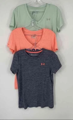 Under Armour Mujer Gris Naranja Verde Manga Corta Camiseta Talla M Lote De 3 Foto 1 de 4