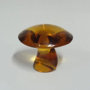 Vintage Glass Brown Epic Mushrooms Paperweight 2 ½" - Picture 1 of 10