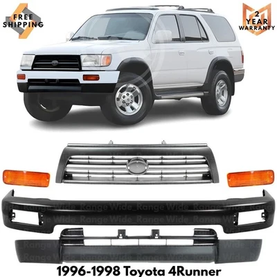 Front Bumper Primed Steel & Grille Assembly Kit For 1996-1998 Toyota 4Runner Foto 1 de 4