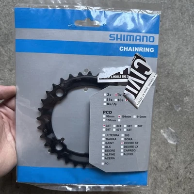 New Shimano Deore XT 32T chainring 104 BCD  for FC-M760 3X triple Y1F898020 - Image 1 of 4